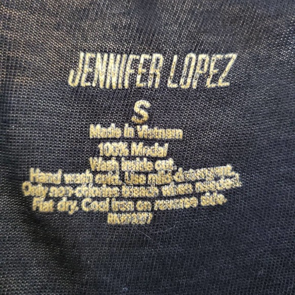 Jennifer Lopez Black and Gold Short Sleeve Top Sz S - Picture 5 of 5